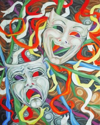 Comedy Drama Masks paint by numbers