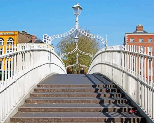 Halfpenny Bridge Dublin paint by numbers