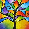 Abstract Simple Tree paint by numbers