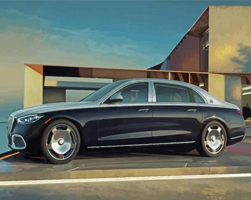 Black Mercedes Maybach S680 paint by numbers