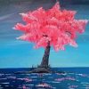 Japanese Pink Tree paint by numbers