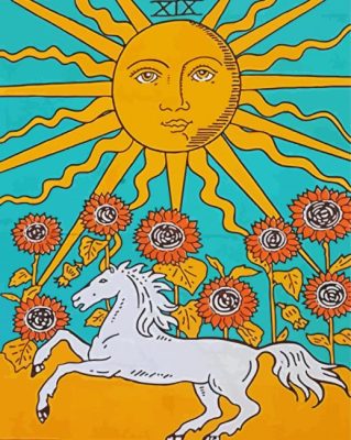 Aesthetic Sun Tarot paint by numbers