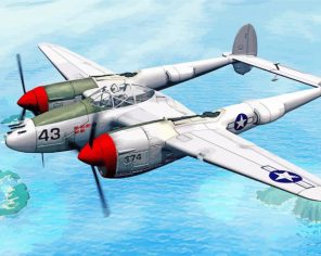 Lockheed P 38 Lightning Paint By Numbers