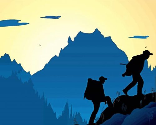 Mountaineers Silhouette Paint By Number