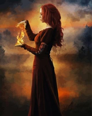 Red Witch paint by numbers