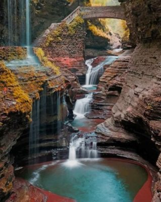 Aesthetic Watkins Glen State Park paint by numbers