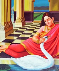 Woman Holding Duck paint by numbers