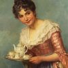 Vintage Woman Drinking Tea paint by numbers