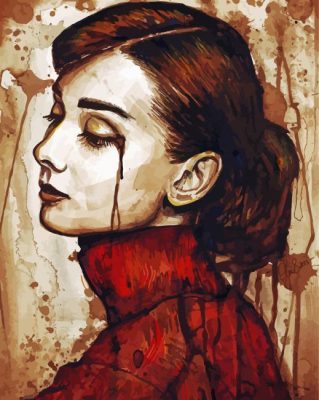 Audrey Hepburn Quiet Sad paint by numbersess 