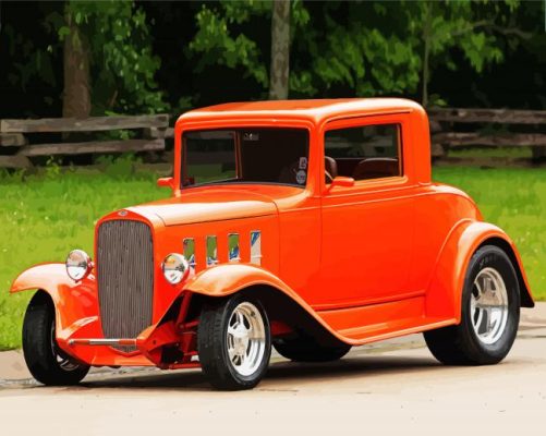 Orange 32 Chevy paint by numbers