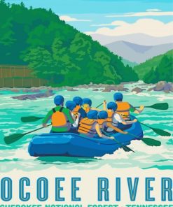 Rafting Poster paint by numbers