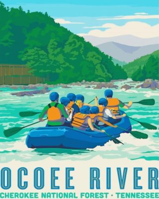 Rafting Poster paint by numbers