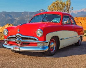 Red 1950 Ford paint by numbers