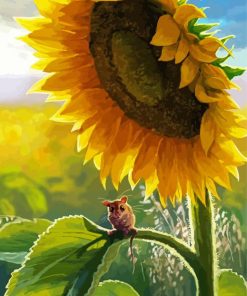 Sunflower With Mouse paint by numbers