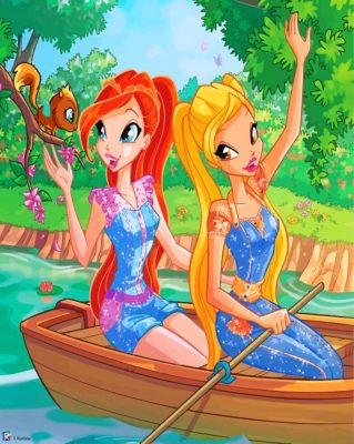 Bloom And Stella From Winx Club paint by numbers