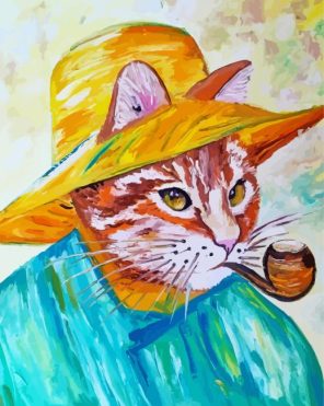 Aesthetic Van Gogh Cat paint by numbers