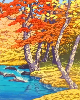 Herfst In Oirase Hasui Kawase paint by numbers 