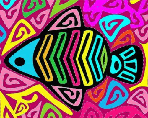Colorful Mola paint by numbers