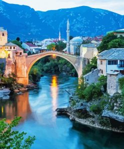 Old Bridge Mostar paint by numbers