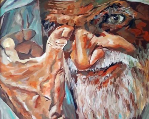 Old Man Crying Art Paint by numbers