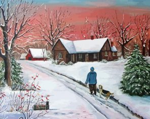 Snow Farmhouse paint by numbers