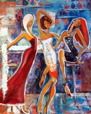 Abstract Girls Night Out paint by numbers
