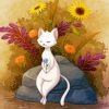 Aesthetic Cat And Flowers paint by numbers
