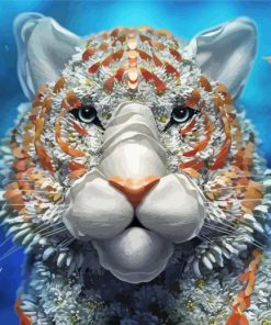 Aesthetic Tiger And Flowers paint by numbers
