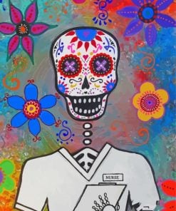 Aesthetic Skull Male Nurse paint by numbers