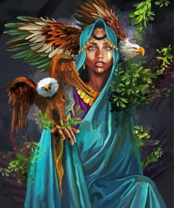 African Lady And Eagles paint by numbers