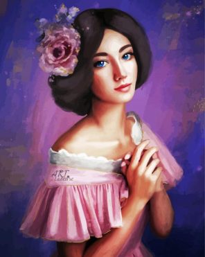 Lady In Pink Dress paint by numbers