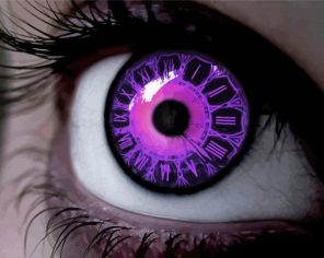 Clock Purple Eye paint by numbers