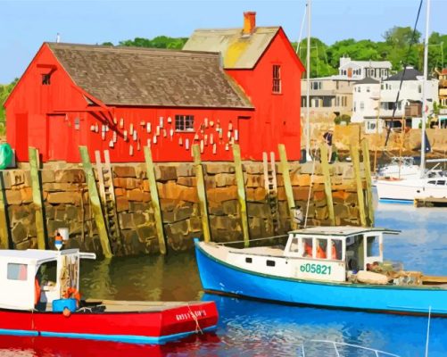Rockport Massachusetts Harbour paint by numbers
