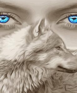 Lady And Wolf paint by numbers