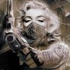 Monochrome Tattooted Marilyn Monroe paint by numbers