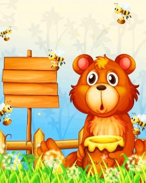 Bear And Bees paint by numbers