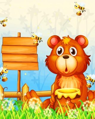  Bear And Bees paint by numbers