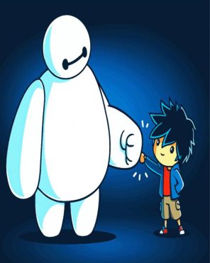 Little Baymax And Hiro Hamada paint by numbers