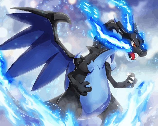 Mega Charizard X Pokemon Paint By Numbers - Numeral Paint Kit