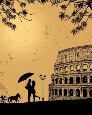 Rome Couple Silhouette paint by numbers