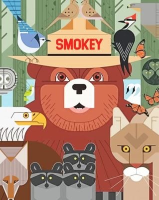 Smokey Bear Art paint by numbers