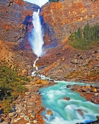 Takakkaw Falls paint by numbers