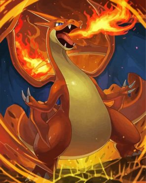 Aesthetic Charizard paint by numbers