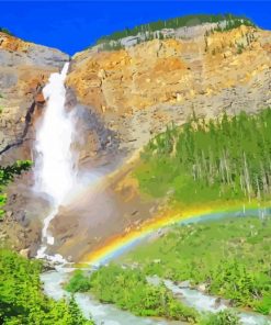Aesthetic Takakkaw Falls paint by numbers