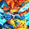 Pokemon Pikachu And Charizard paint by numbers