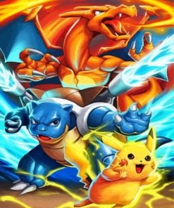 Pokemon Pikachu And Charizard paint by numbers