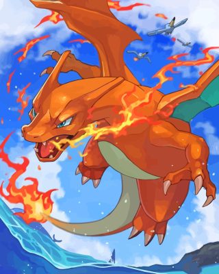 Pokemon Charizard Character paint by numbers