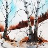 Aesthetic Birches In Winter paint by numbers