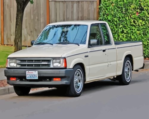 White Mazda B2200 paint by numbers
