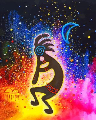 Abstract Kokopelli paint by numbers